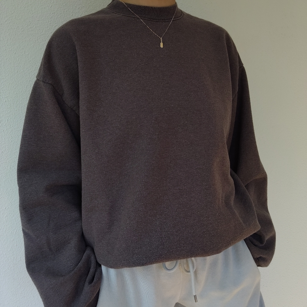 Los Angeles Apparel 10oz Poly Cotton Fleece Wide Crewneck / Size Large